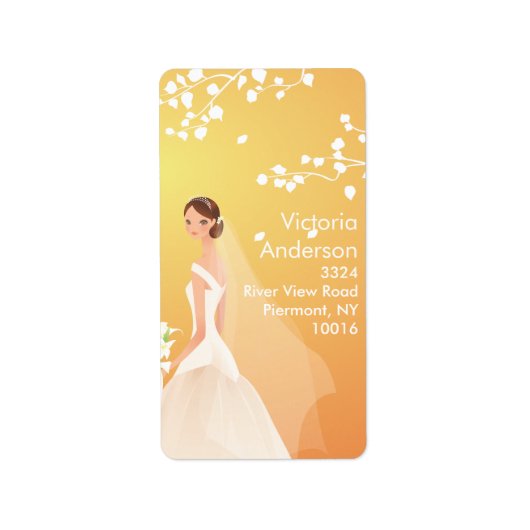 美しい花嫁差出人住所ラベル。 ラベル (正面)