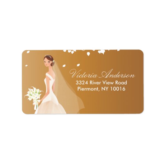 美しい花嫁差出人住所ラベル。 ラベル (正面)