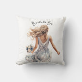 美しい花嫁 ウェディング ウォーターカラーアート クッション (正面)