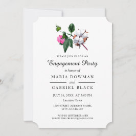 美しい花木綿花。婚約部 招待状