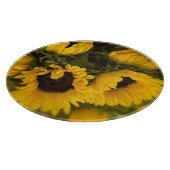 美しい花束のひまわり金ゴールド カッティングボード (角)