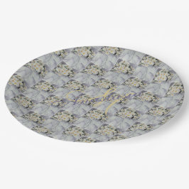 美しい花束のデイジーブライダルパーティモノグラム ペーパープレート