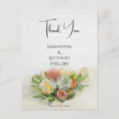 美しい花束の水彩画アート ありがとう ポストカード (正面)