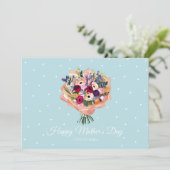 美しい花束母の日カード 招待状 (スタンド正面)