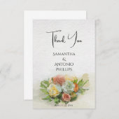 美しい花束水彩画 サンキューカード (正面/裏面)