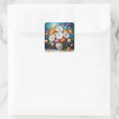 美しい花束、装飾イラストレーション、 スクエアシール (バッグ)