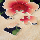 美しい花柄かわいいピンクと赤の花 ジグソーパズル (側面)