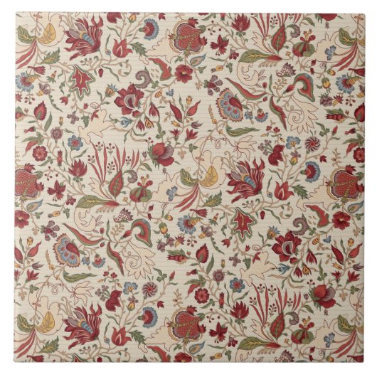 美しい花柄のカラフルトレンディー花 タイル (正面)