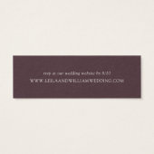 美しい花柄のバーガンディー色の結婚式 ウェブサイト RSVP (裏面)