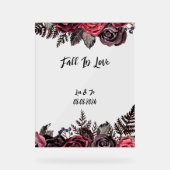 美しい花柄の恋の魔法 アクリルサイン (正面)