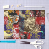 美しい花柄の抽象芸術 薄葉紙 (クラフト)