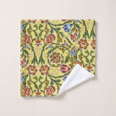 美しい花柄の花ブルーレッドイエロー バスタオルセット (ウォッシュタオル)