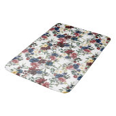 美しい花柄の花ブルーレッドイエロー バスマット (アングル)