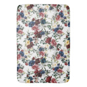 美しい花柄の花ブルーレッドイエロー バスマット (正面縦)