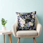 美しい花柄の薄紫バラ葉 クッション (椅子)