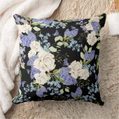 美しい花柄の薄紫バラ葉 クッション (ブランケット)