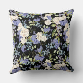 美しい花柄の薄紫バラ葉 クッション (裏面)