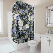 美しい花柄の薄紫バラ葉 シャワーカーテン (インサイチュ)