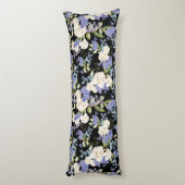 美しい花柄の薄紫バラ葉 ボディピロー (裏面 (縦))