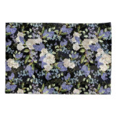 美しい花柄の薄紫バラ葉 枕カバー (裏面-左)