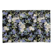 美しい花柄の薄紫バラ葉 枕カバー (正面右)