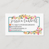 美しい花柄は2サイドビジネスカードを縞で飾り、 名刺 (裏面)