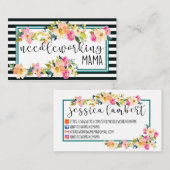 美しい花柄は2サイドビジネスカードを縞で飾り、 名刺 (正面/裏面)