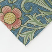 美しい花柄ウィリアム・モリスグリーンピンク フリースブランケット (角)