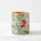 美しい花柄プリントされたコーヒーマグ マグカップ (中央)