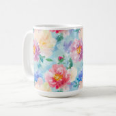 美しい花柄 コーヒーマグカップ (正面左)