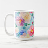 美しい花柄 コーヒーマグカップ (左)