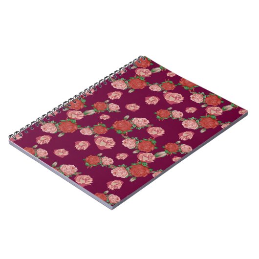 美しい花柄 ノートブック (左側)