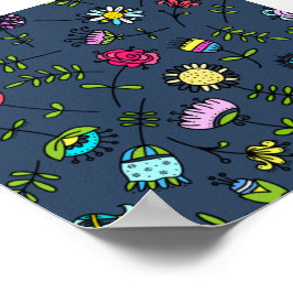 美しい花柄 ポスター