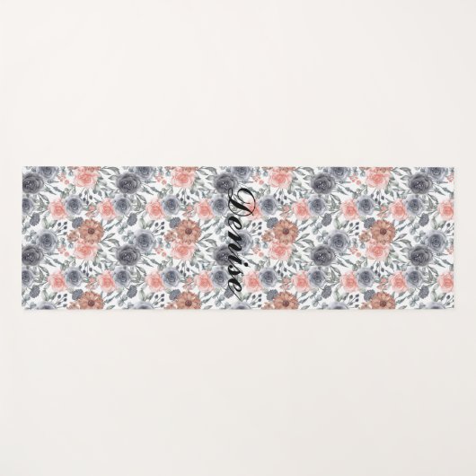 美しい花柄 ヨガマット (正面(横))