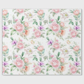 美しい花柄 ラッピングペーパー (フラット)