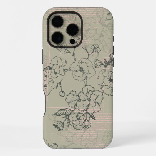 美しい花柄 桜 iPhoneケース (裏面)