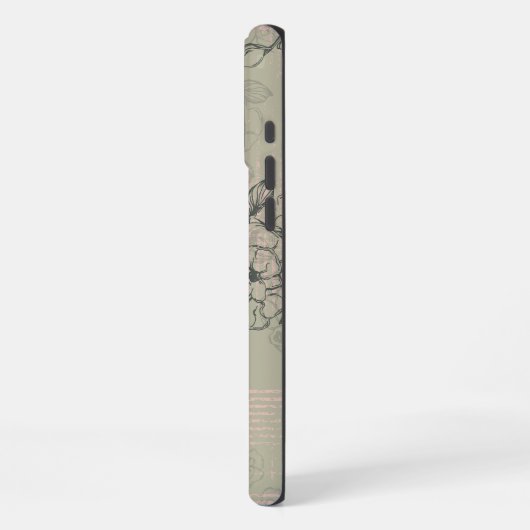 美しい花柄 桜 iPhoneケース (左側面)