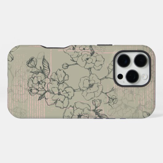 美しい花柄 桜 iPhoneケース (裏面横)