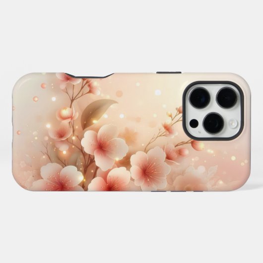 美しい花柄 iPhoneケース (裏面横)