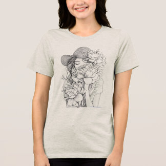 美しい花柄Tシャツデザイン トライブレンドTシャツ