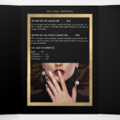 美しい花模様ネイルサロンブラックパンフレット 三つ折りカード (内部中)