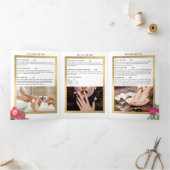 美しい花模様ネイルサロンホワイトペーパー 三つ折りカード (内部)