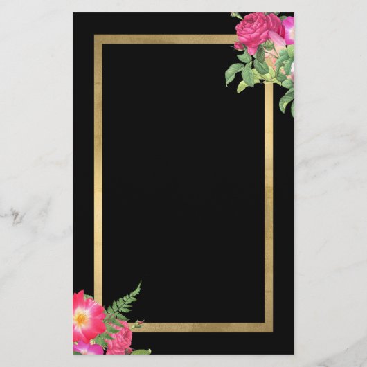 美しい花模様メイクアップアーティストブラック チラシ (裏面)