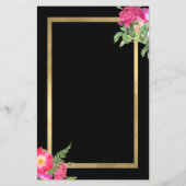 美しい花模様メイクアップアーティストブラック チラシ (裏面)