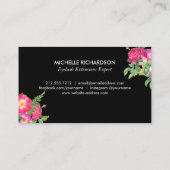 美しい花模様ラッシュエクステンションブラックロイヤリティカード ロイヤリティカード (裏面)