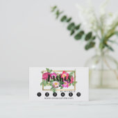 美しい花模様ラッシュエクステンションホワイトロイヤリティカード ロイヤリティカード (スタンド正面)