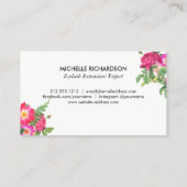 美しい花模様ラッシュエクステンションホワイトロイヤリティカード ロイヤリティカード (裏面)