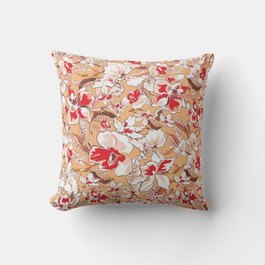 美しい花模様 クッション (正面)