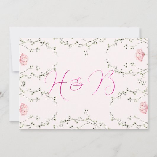 美しい花模様 招待状 (正面)