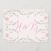 美しい花模様 招待状 (正面/裏面)